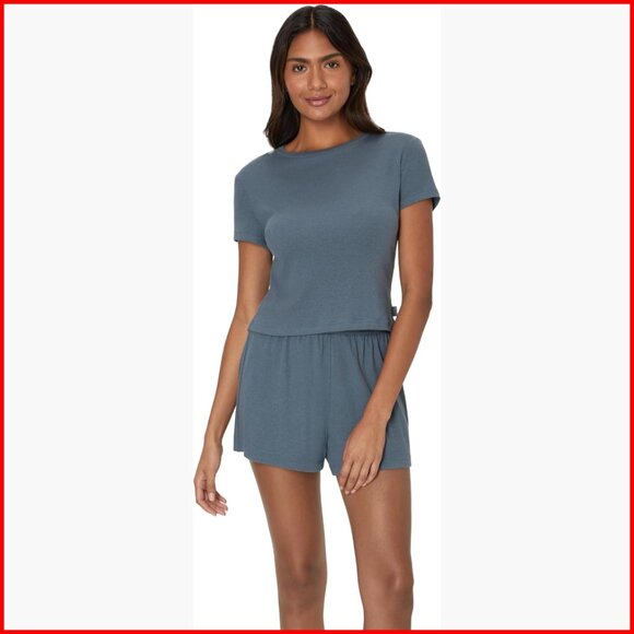 Supersoft Cropped Baby Doll Tee & Sleep Shorts Lounge Set
